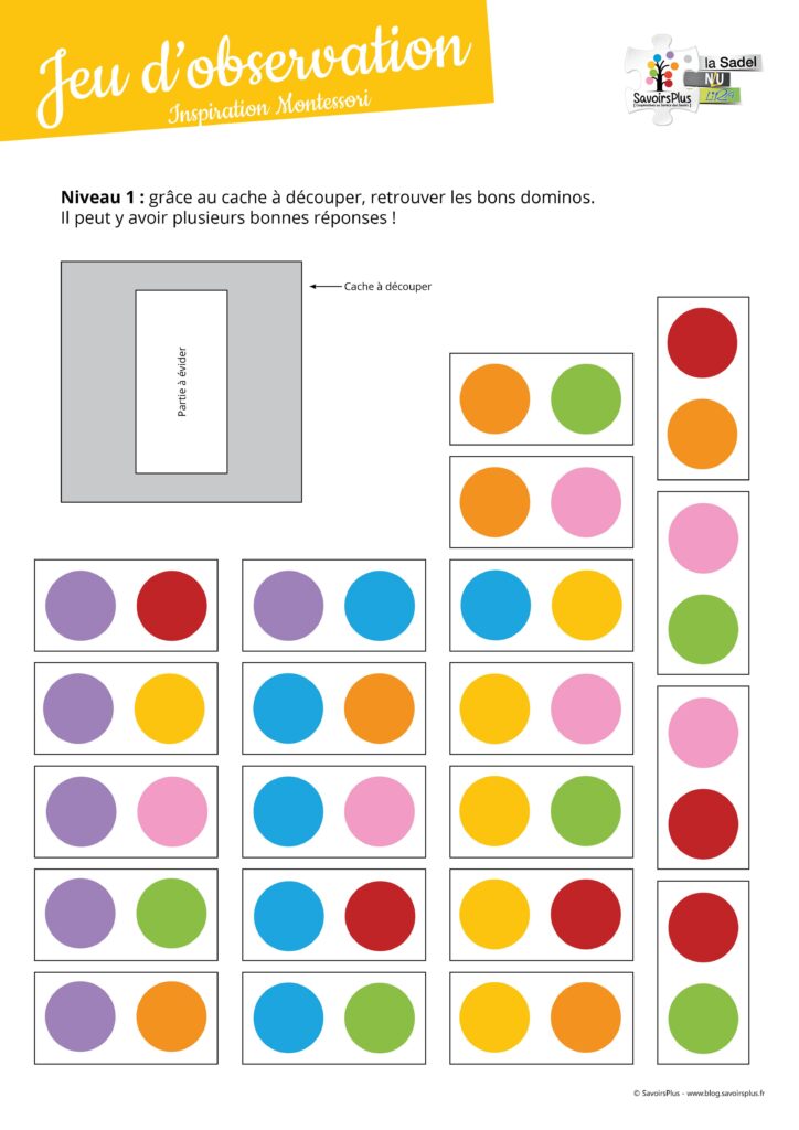 Jeu d'observation Montessori - SavoirsPlus3